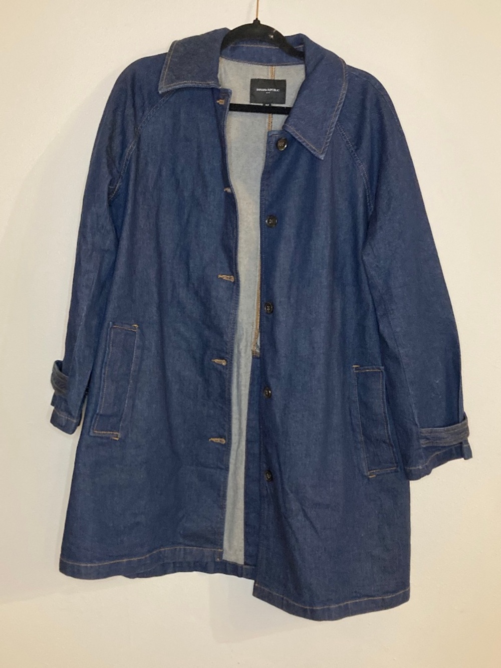 banana republic denim Mac relaxed trench coat